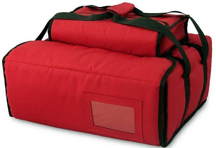 ServIt Insulated Pizza Delivery Bag Red Soft-Sided Heavy-Duty Nylon 18 1/2